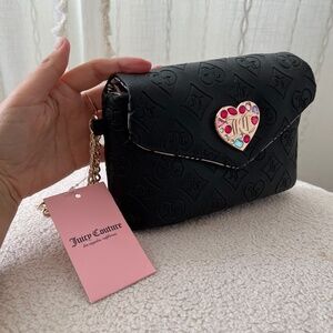 NWT Juicy Couture Black Bejeweled Wrislet/Clutch Bag